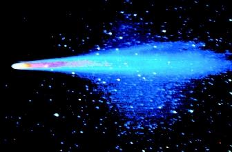 Comets comprise a huge reservoir of water in Earth's solar system. Shown here is Halley's Comet, which crossed Earth's orbit in 1986 but was barely visible to the naked eye in much of the world.