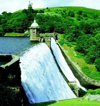 The 37-meter-high Pen–y–Garreg Reservoir Dam and three associated dams were constructed on the government-owned Elan Valley Estate in mid-Wales (United Kingdom) at the turn of the twentieth century to provide a safe water supply for the city of Birmingham. By the close of the twentieth century, new hydroelectric turbines had been installed below ground at the base of the historic dams to provide small-scale power generation while safeguarding the habitats of the estate's diverse plant and bird species.
